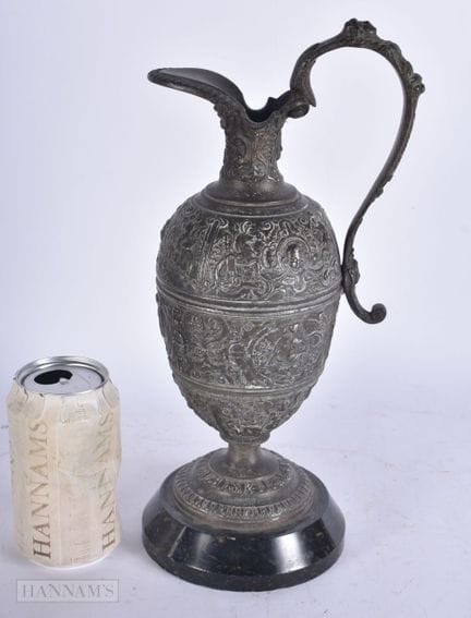 AN ANTIQUE GRAND TOUR EWER. 33 cm high.
