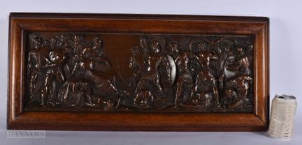 EINE SCHÖNE ENGLISCHE GRAND-TOUR-BRONZERELIEFTAFEL