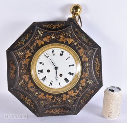 RELOJ DE PARED FRANCÉS DE LOZA DE PRINCIPIOS DEL S