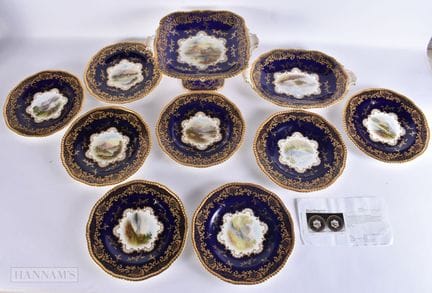 Juego de postre de porcelana de COALPORT, 1895-190