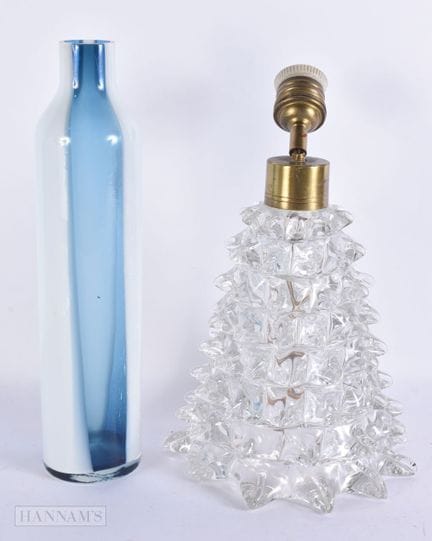 A ROSTRATO GLASS TABLE LAMP Ercole Barovier, toget
