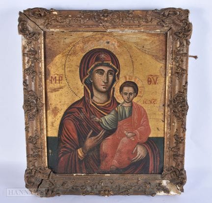 Icono de la escuela rusa (siglo XVIII), panel de m