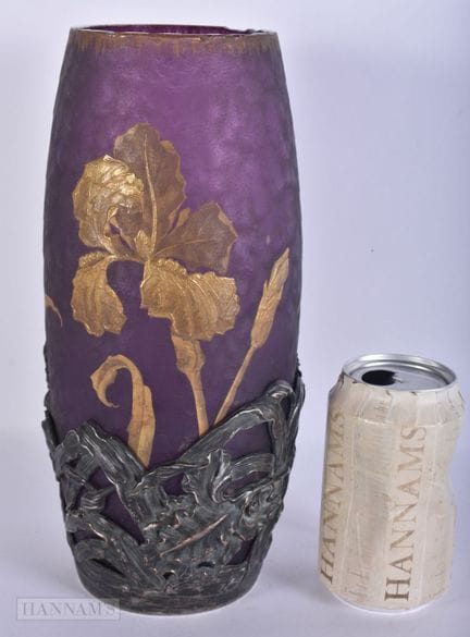 Victor Saglier (1809–1894) Jugendstil-Vase aus ver
