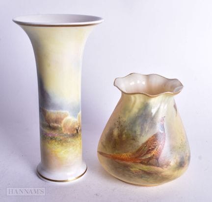 Vase des ehemaligen Royal-Worcester-Künstlers Milw
