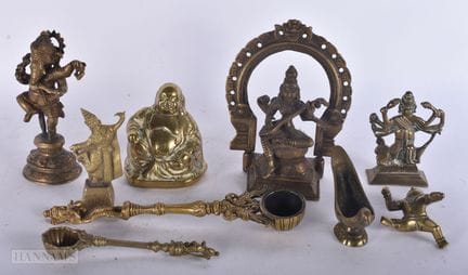 ASSORTED INDIAN AND CHINESE BRONZES including Hind