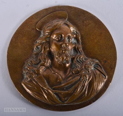 Eine italienische Bronzemedaillon-Plakette aus dem