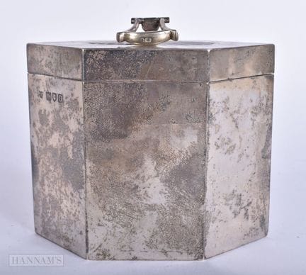 Antike Teedose aus 925er Sterlingsilber. 200 Gramm