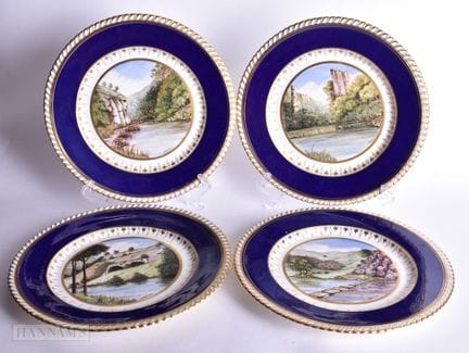 Service de quatre assiettes « Derby », imprimées e
