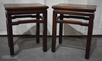 A PAIR OF 19TH CENTURY CHINESE HUANGHUALI WOOD STA