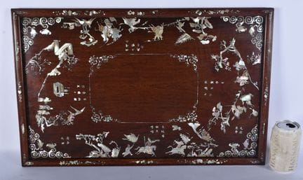 A 19TH CENTURY CHINESE CARVED HARDWOOD MOTHER OF P