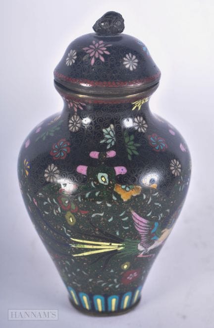 Vase japonais en émail cloisonné de la période Mei
