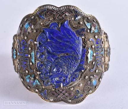 A FINE LATE 19TH CENTURY CHINESE SILVER ENAMEL AND