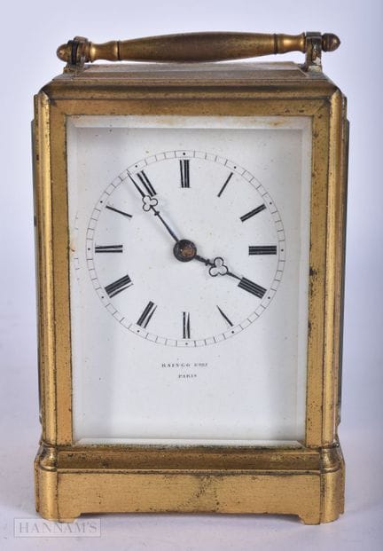 UN RELOJ DE CARRUCEJO FRANCÉS ANTIGUO. 14 cm de al