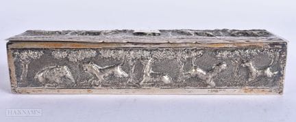 Caja larga antigua/vintage de plata de ley 0,800, 