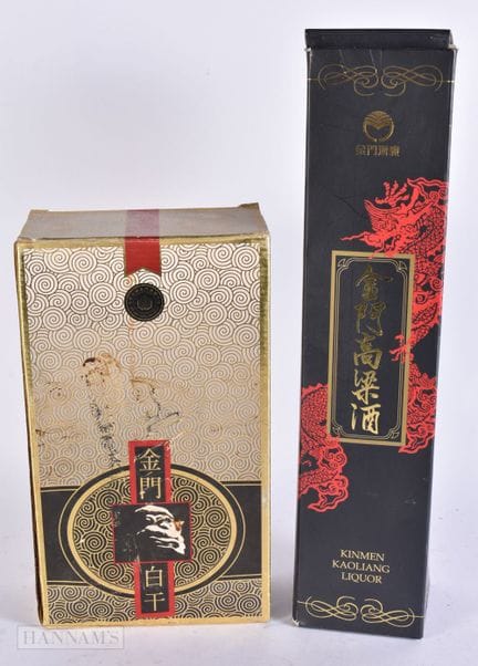 TWO CHINESE BOTTLES OF LIQUOR. (2)