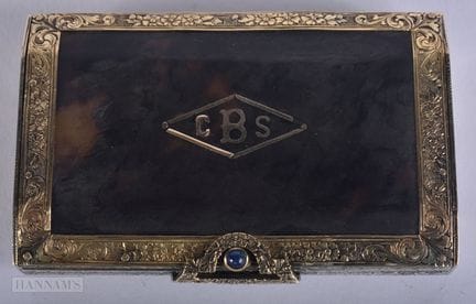 A LOVELY ANTIQUE SILVER AND TORTOISESHELL BOX Ex C