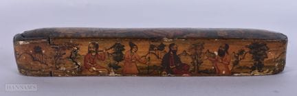 A RARE 19TH CENTURY PERSIAN ISLAMIC QAJAR LACQUER 