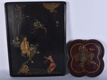 TWO EARLY 20TH CENTURY JAPANESE MEIJI PERIOD LACQU