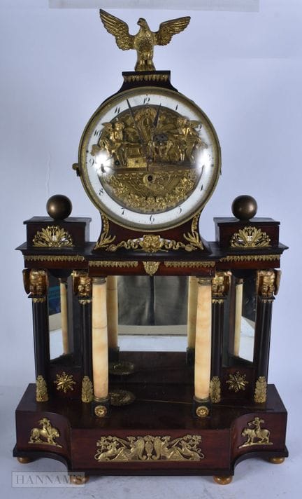 A LARGE ANTIQUE FRENCH EMPIRE AUTOMATON CLOCK. 60 