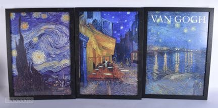 DREI VAN-GOUGH-KUNSTDRUCKE. 45 cm x 30 cm. (3)