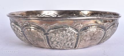 Cuenco ceremonial de baño otomano turco de plata a