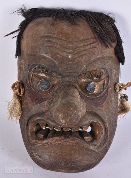 A 19TH CENTURY JAPANESE MEIJI PERIOD PAINTED WOOD 