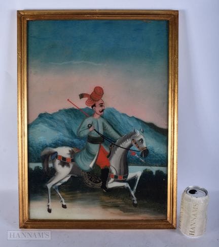 Gouache sobre cristal del siglo XIX, procedente de
