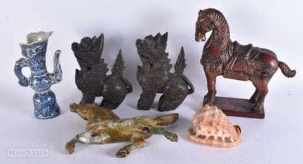 ASSORTED CHINESE COLLECTABLE including wooden hors