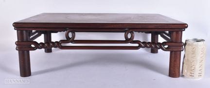 A 19TH CENTURY CHINESE CARVED HUANGHUALI WOOD SCHO