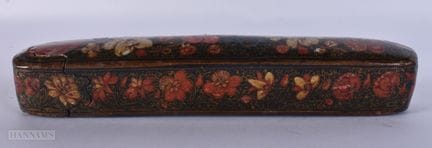 A 19TH CENTURY PERSIAN ISLAMIC QAJAR LACQUER SLIDI