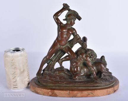 FIGURA ANTIGUA DE BRONCE DEL GRAN VIAJE, que repre