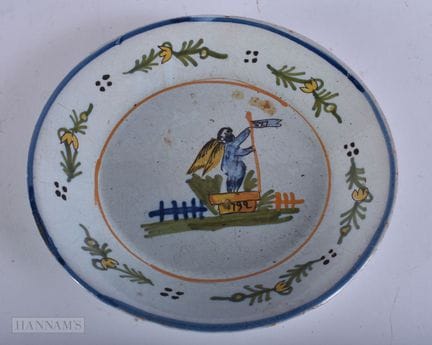AN 18TH CENTURY FRENCH REVOLUTION FAIENCE PLATE. 2