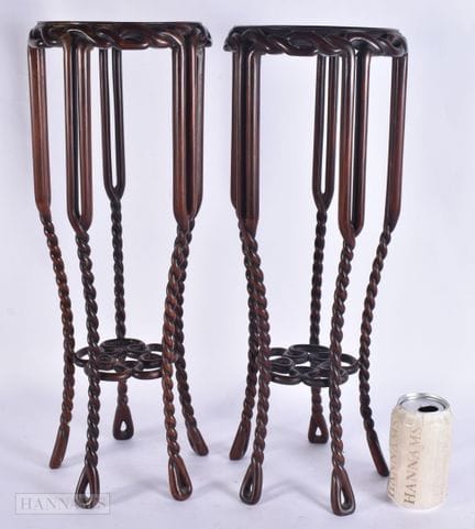 A PAIR OF 19TH CENTURY CHINESE CARVED HUANGHUALI W