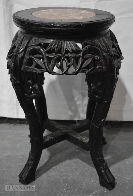A LATE 19TH CENTURY CHINESE MARBLE INSET STAND Lat