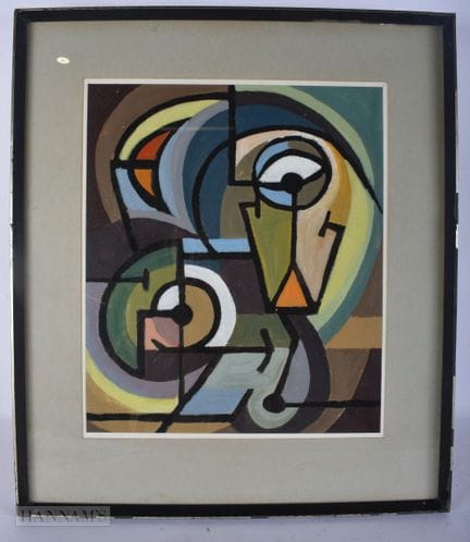 PINTURA AL ÓLEO ABSTRACTA DE LOS AÑOS 60 SOBRE TAB