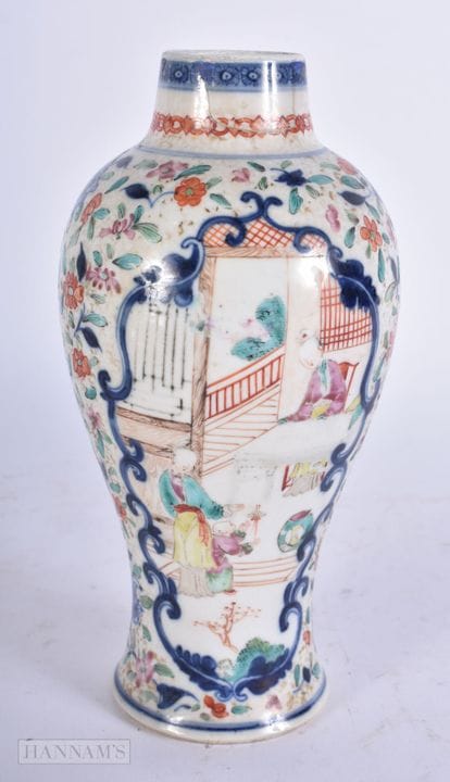 AN 18TH CENTURY CHINESE EXPORT FAMILLE ROSE PORCEL