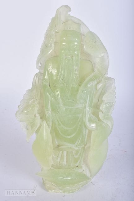 FIGURA CHINA DE JADE TALLADA DE UN INMORTAL, DE PR