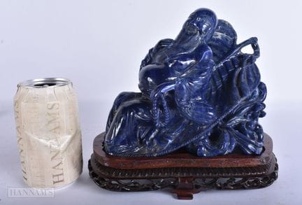ESCULTURA CHINA DE LAPIS LÁZULI TALLADO DE PRINCIP