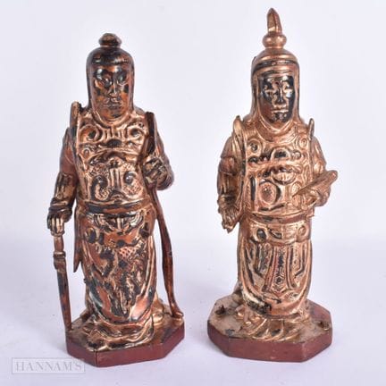 A PAIR OF CHINESE QING DYNASTY LACQUERED WOOD IMMO