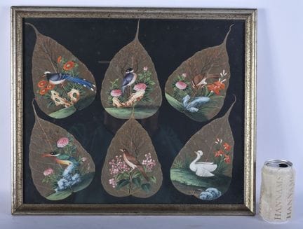 A LARGE 19TH CENTURY CHINESE OIL STUDY OF BIRDS Qi
