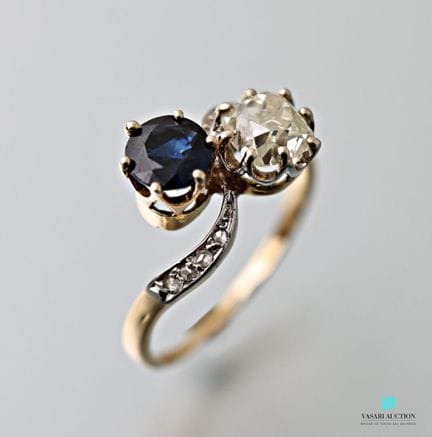 Bague Vous et moi en or jaune 750 millièmes sertie