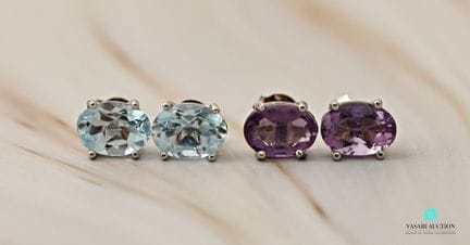 Deux paires de boutons d'oreilles en argent 925 mi