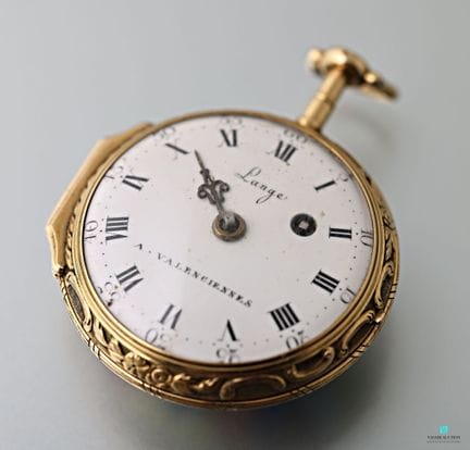 Montre de poche en or jaune 750 millièmes, le dos 