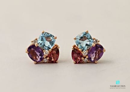 Paire de boucles d'oreilles en or rose 750 millièm
