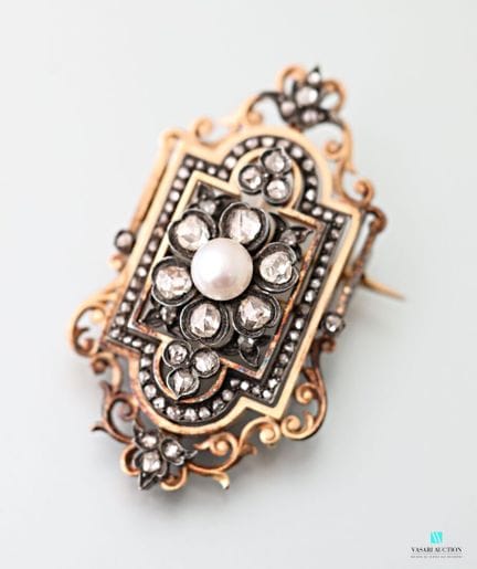 Broche-pendentif Napoléon III en or jaune 750 mill