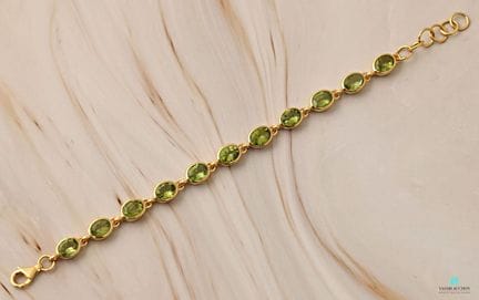 Bracelet en argent doré 925 millièmes orné de péri
