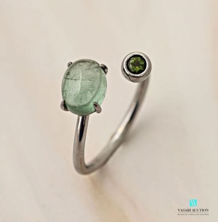 Bague toi et moi en or noir 750 millièmes sertie d