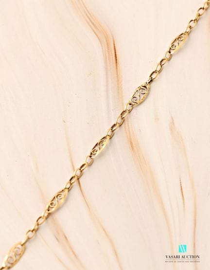 Bracelet souple en or jaune 750 millièmes mailles 