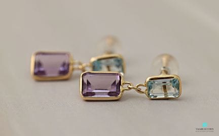 Paire de pendants d'oreilles en or jaune 750 milli