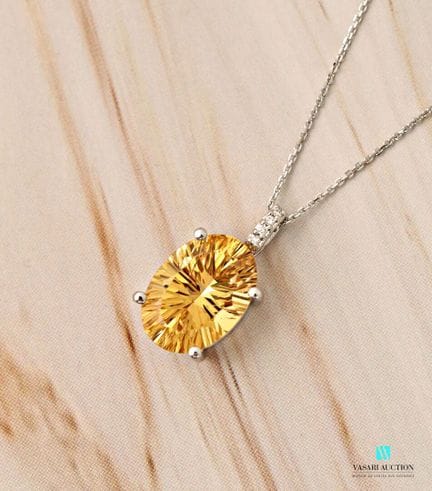 Chaine et son pendentif en or blanc 750 millièmes 
